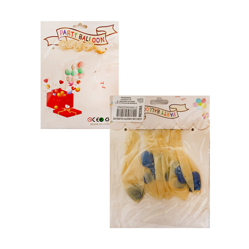 Globos de latex con confeti 1pqt