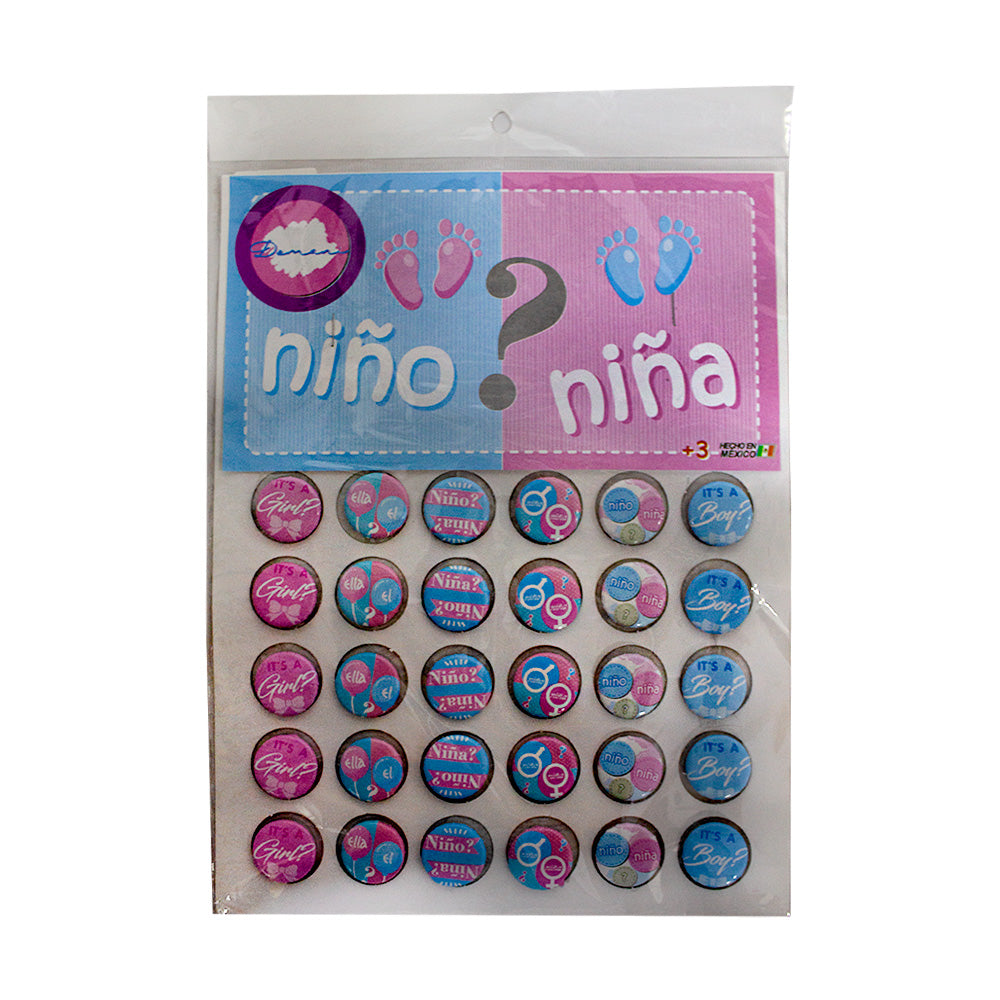 Botón / Pin decorativo revelación de sexo 1pqt