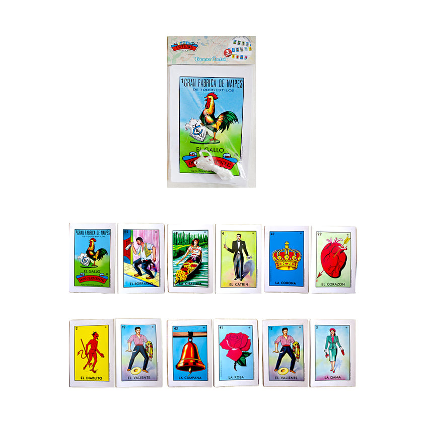 Adorno banner de cartas de lotería 1pza