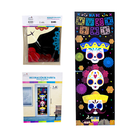 Decoración de puerta Calaveras 1pqt