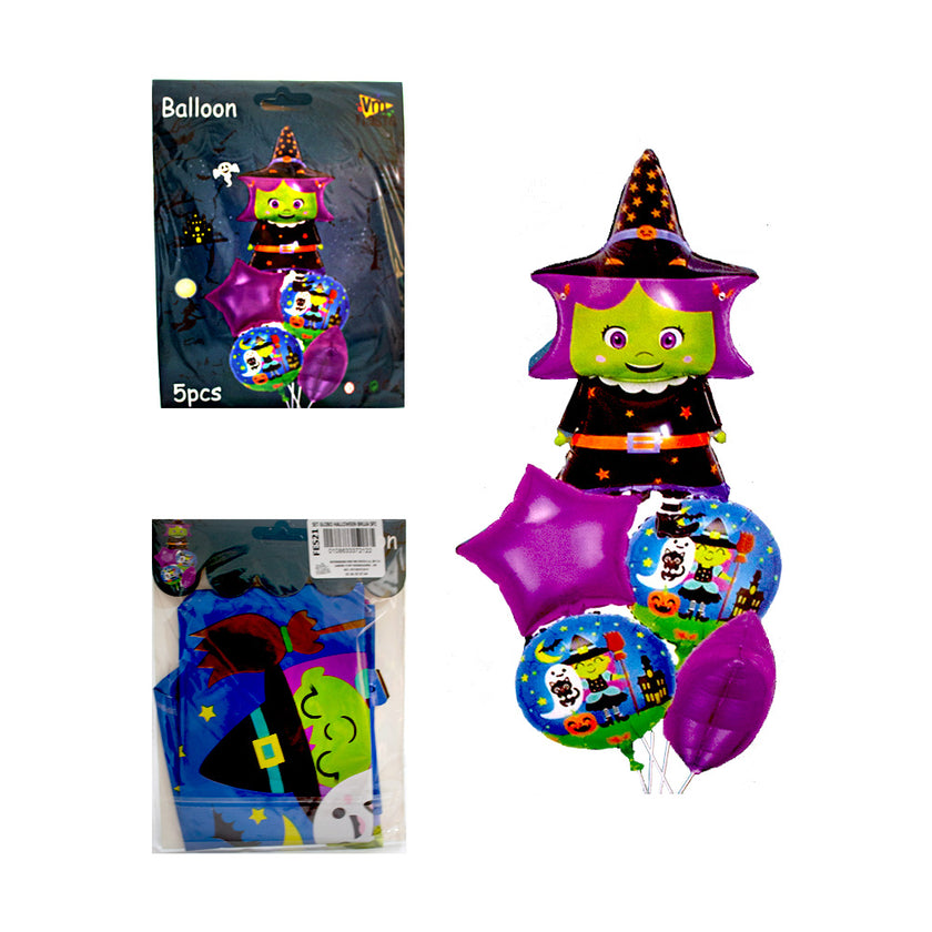 Kit Globos Halloween Brujita 1pza