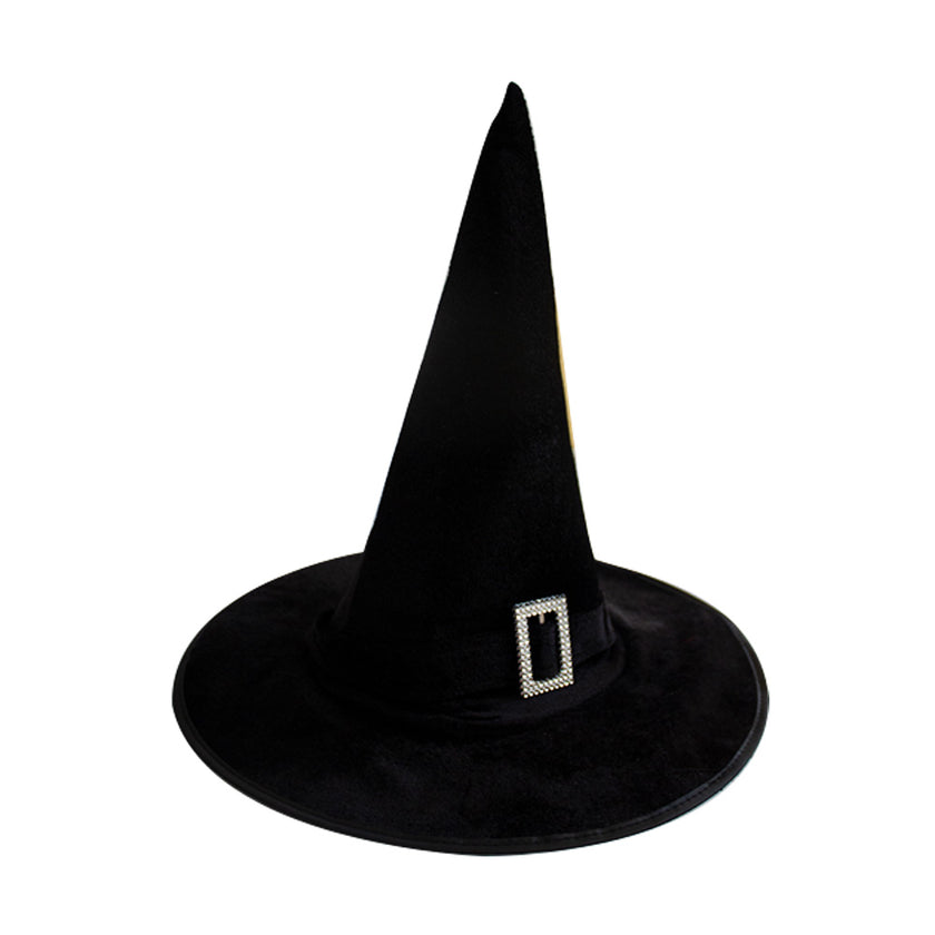 Sombrero Bruja negro con hebilla 1pza