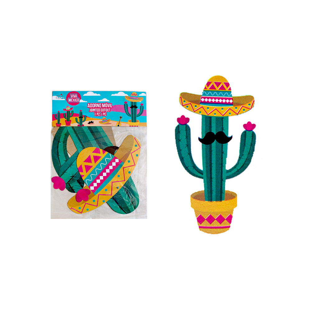 Adorno móvil Cactus con sombrero 1pza