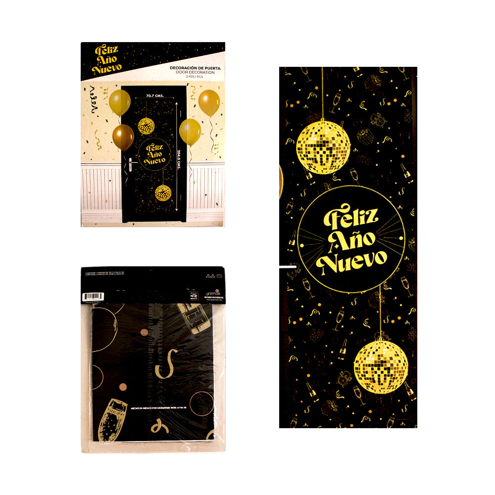 Decoración de puerta Feliz Año Nuevo 1pqt