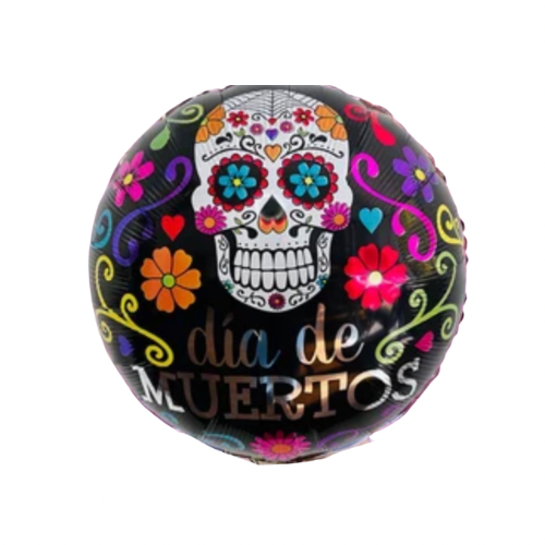 Globo Redondo decorado día de muertos 1pza