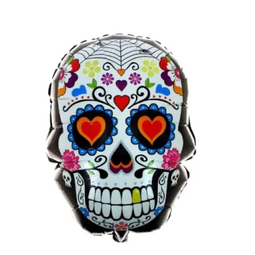 Globo calavera decorado día de muertos 1pza