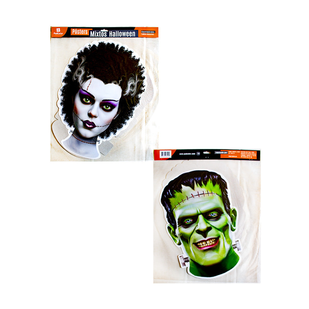 Pósters mixtos Halloween 1pza