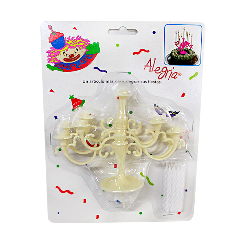 Cake Topper Candelabro Beige 1pza