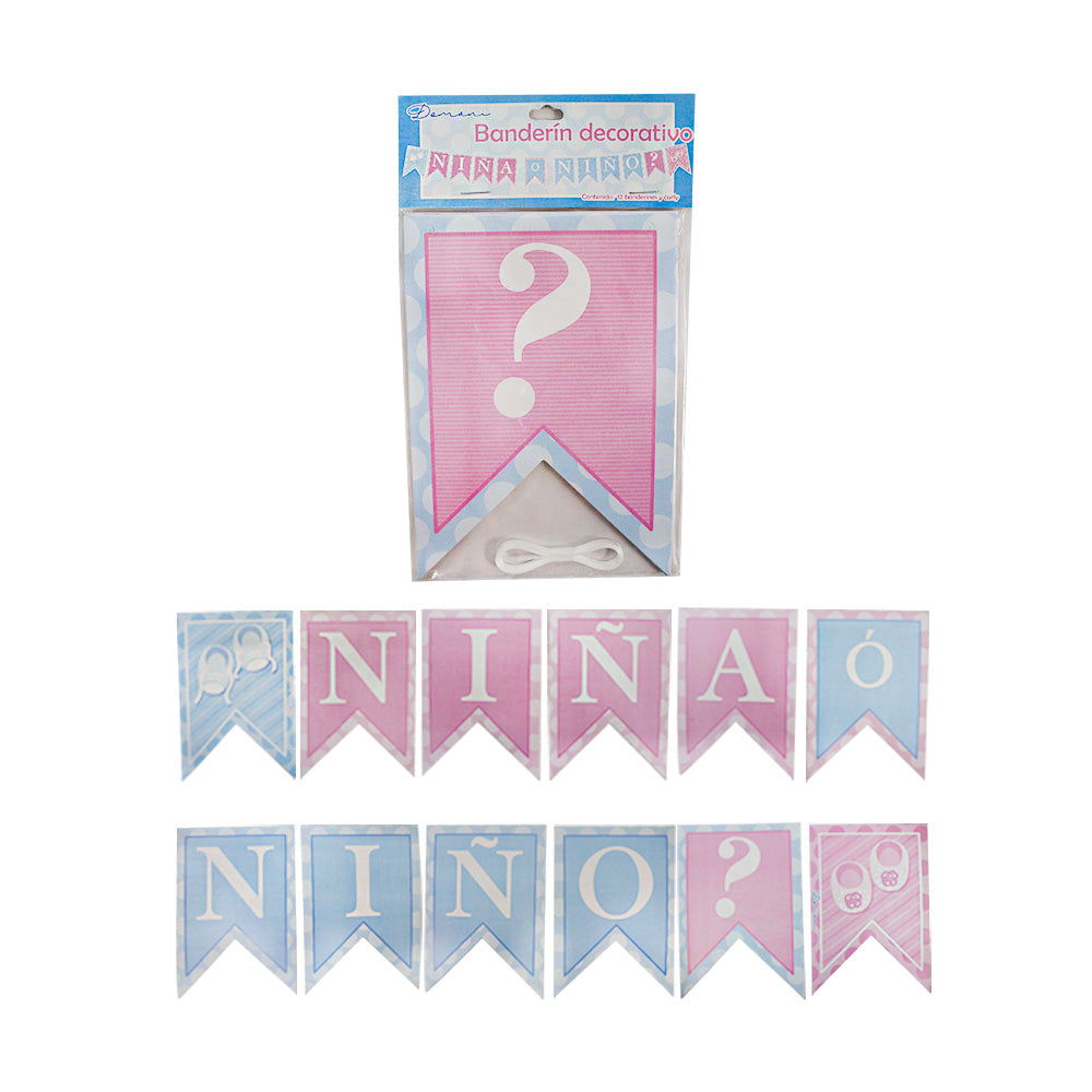 Banderín decorativo niña o niño? 1pza