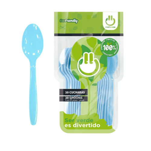 Cuchara c. Azul Celeste 1pq