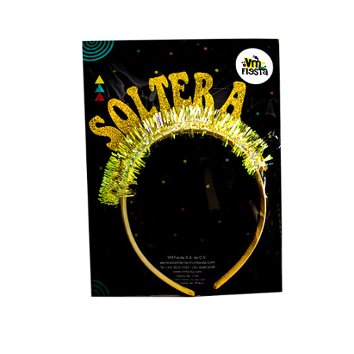 Diadema Soltera dorada 1pza