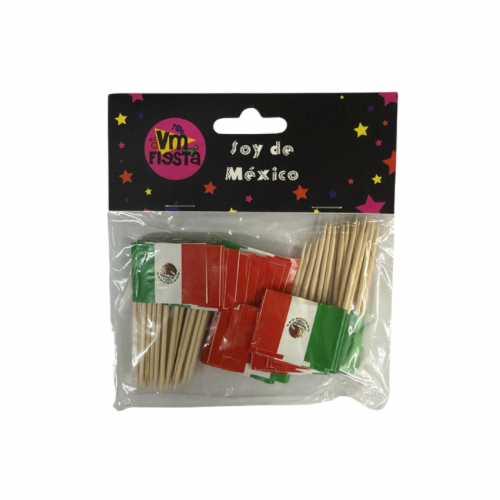 Palillos con Bandera de Mexico 1pza