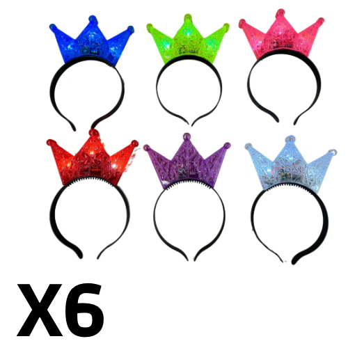 Diadema de Coronas con luz 1pqt