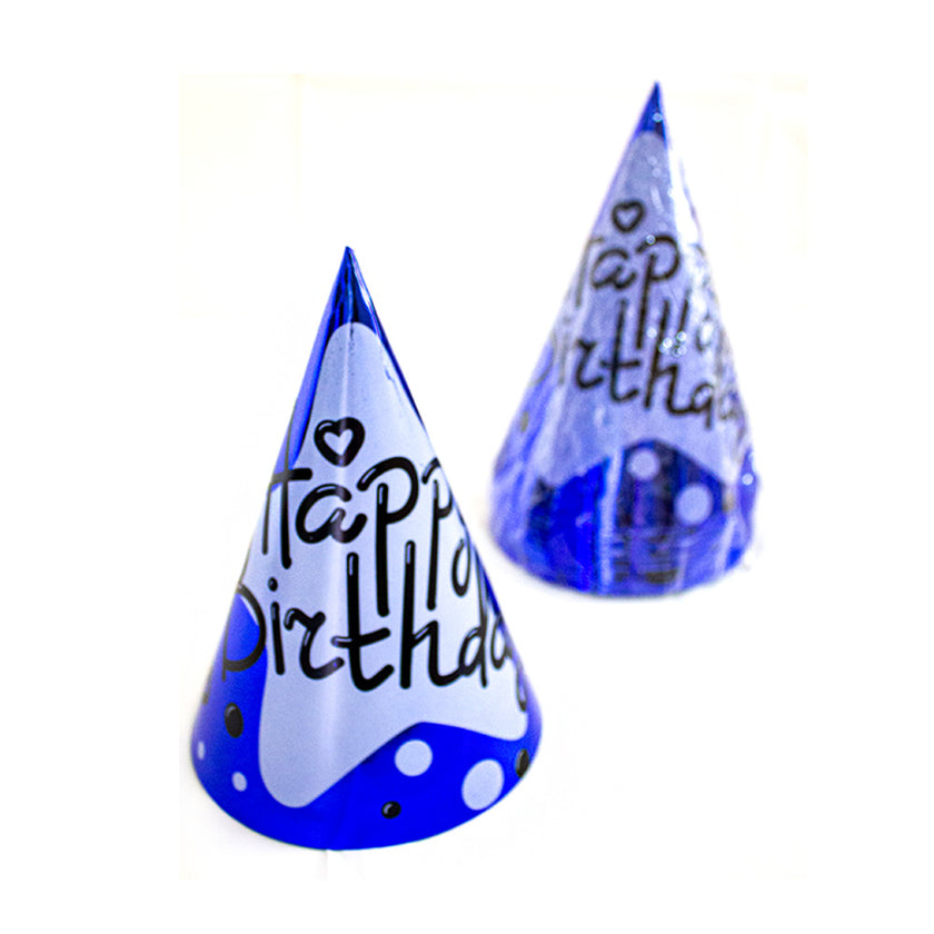 Gorro cartón HBD azul 1pqt
