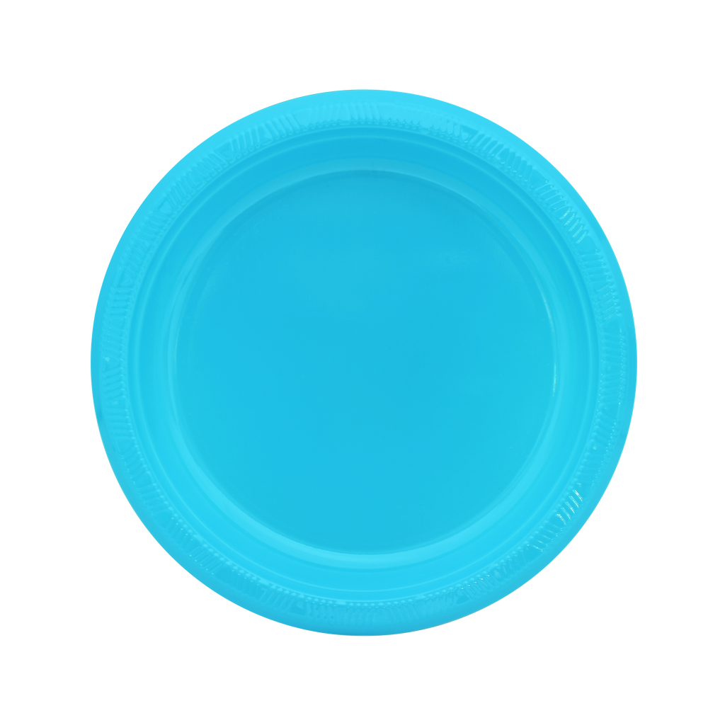 Plato comida Azul Caribe c/20 1pq