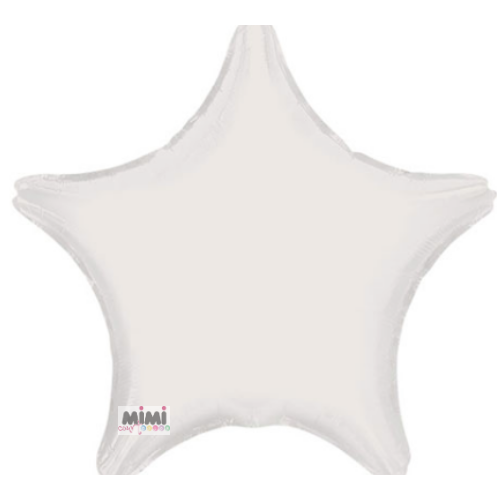 Globo Estrella c. Blanco Metálico 1Pza