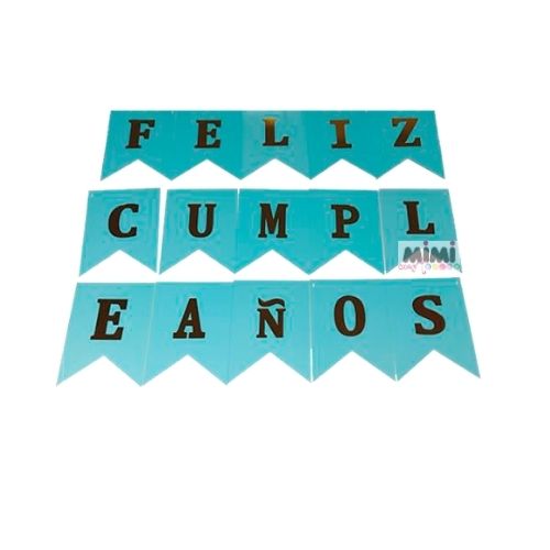 Banderín Azul Feliz Cumpleaños 1 paquete