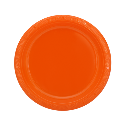Plato comida Naranja c/20 1pq