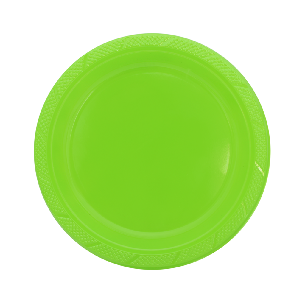 Plato comida verde Kiwi  c/20 1pq