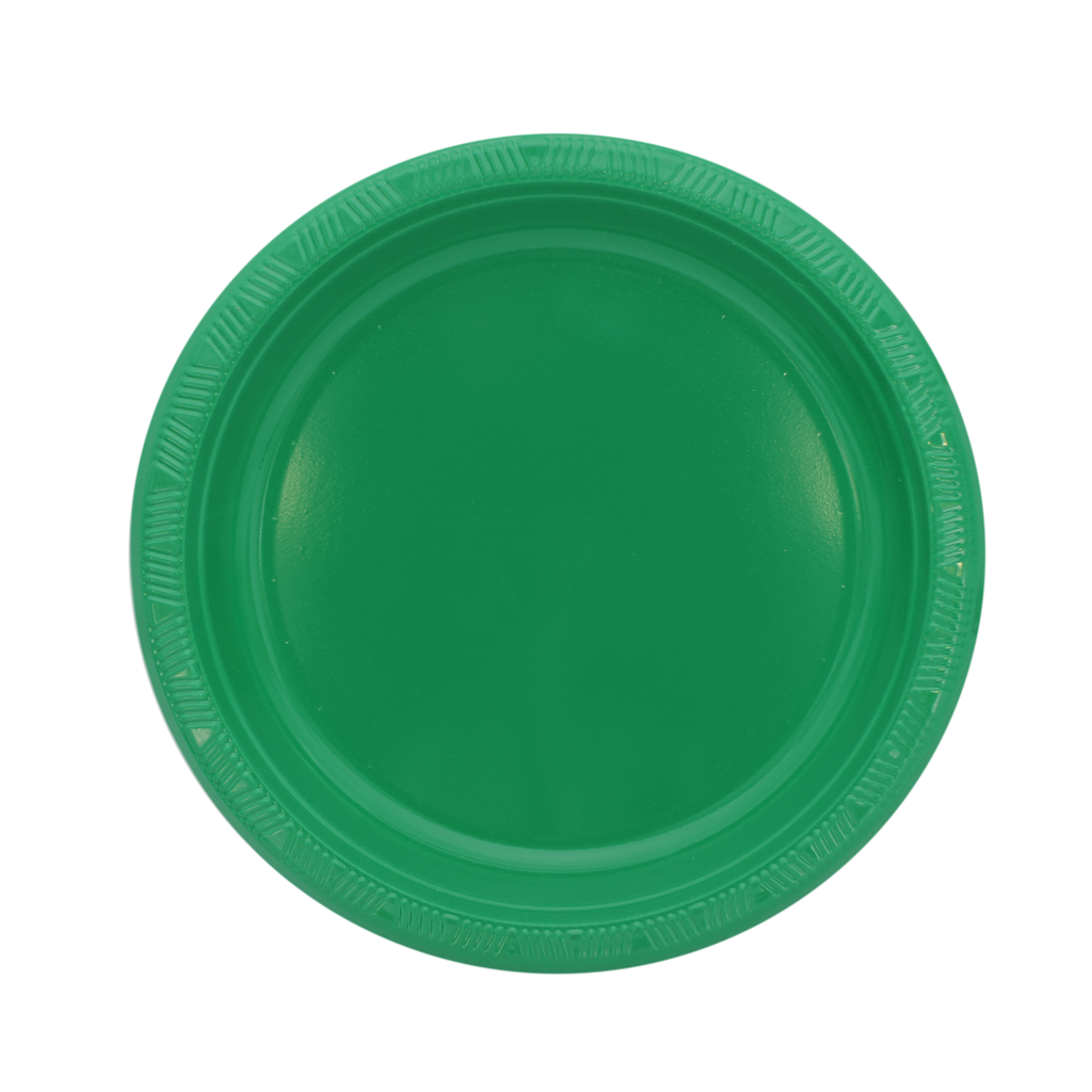 Plato comida verde Bandera  c/20 1pq