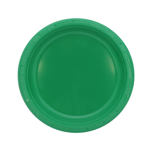 Plato comida verde Bandera  c/20 1pq