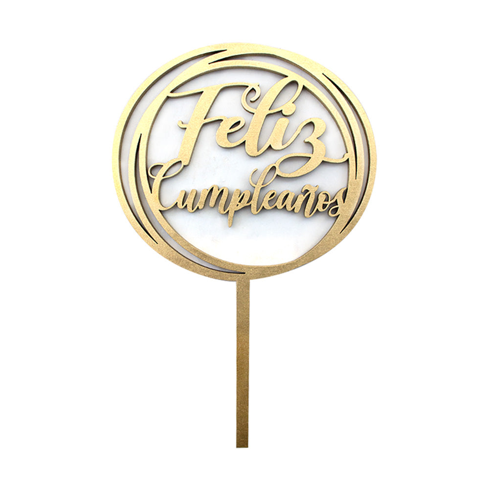 Cake Topper Feliz Cumpleaños circular
