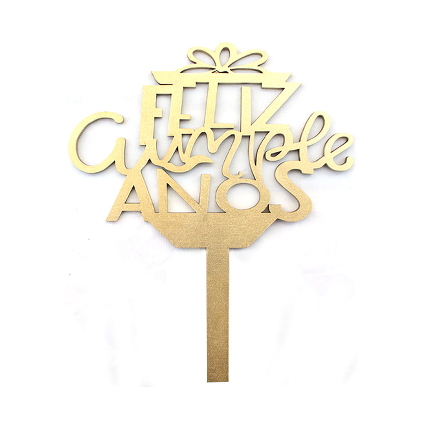 Cake Topper Feliz Cumpleaños regalo