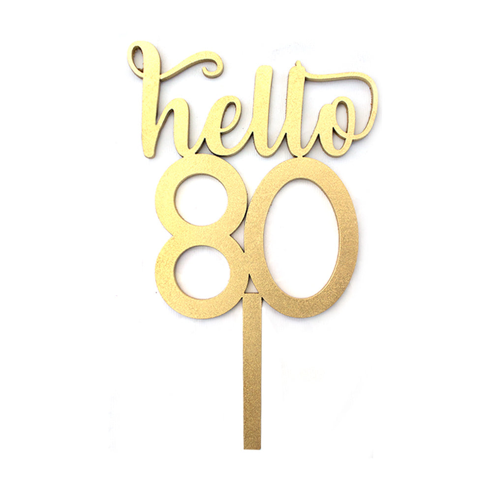 Cake Topper Hello 80